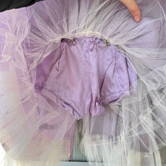 VTG 50s/60s Custom Sewn Lilac Satin Costume Dress w/ Shorts Rapunzel Style - Picture 4 of 11